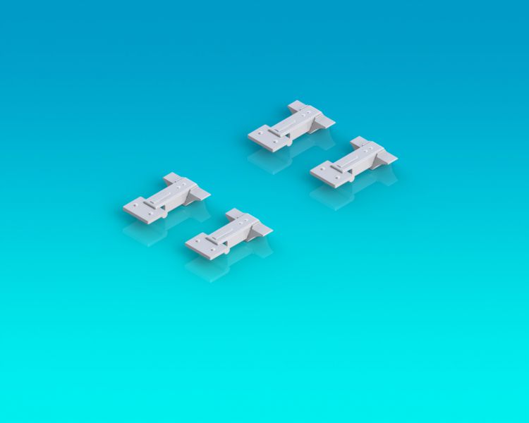 Door handles rear trapdoors x4 1:4