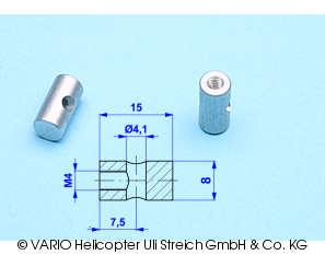 Connecting plug 8 mm, thread M4