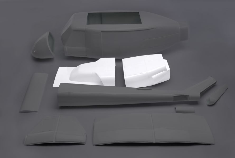 Bell 212 upper cowlings, 2 pieces