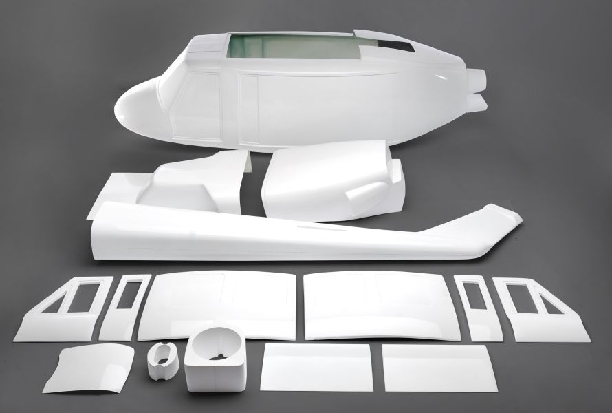 Bell 212 fuselage, 1:6 scale, 15 parts
