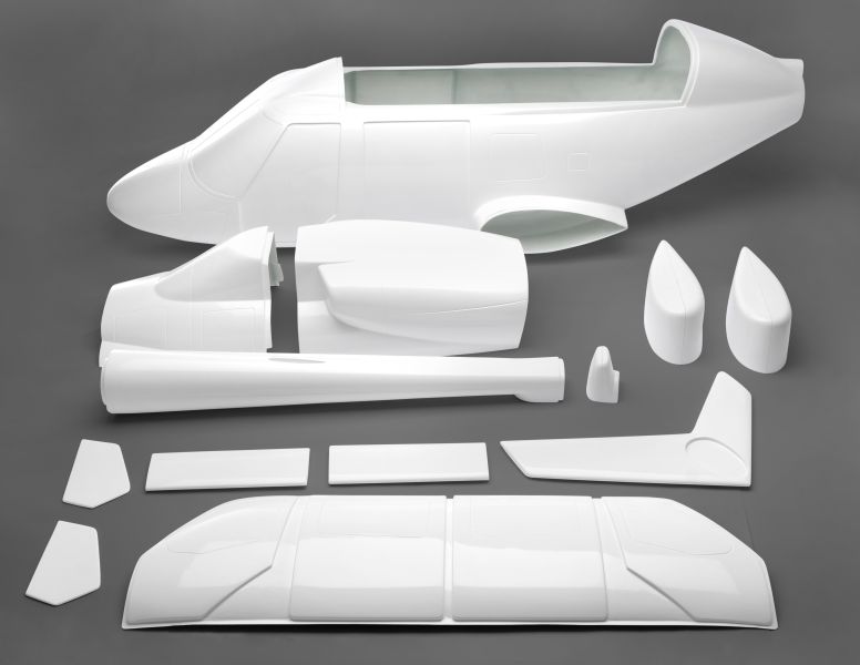 Bell 230 fuselage for gas engine, 16-piece
