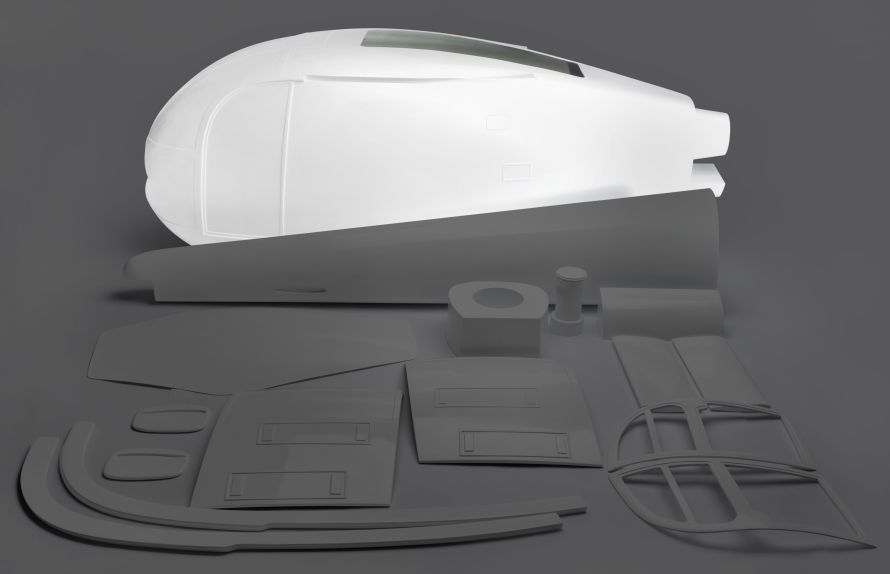 Front fuselage part Alouette III 1:4