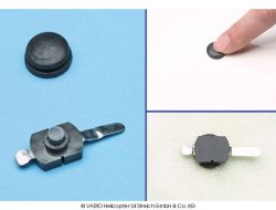 Push-button with rubber cap