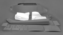 Upper cowlings for Bell 412 Jet (2-piece)