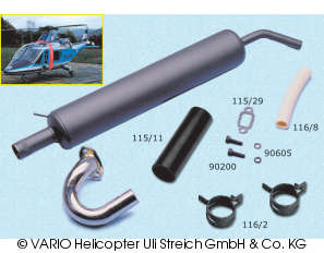 Schalldämpfer-Anlage Agusta AK 109, Hughes