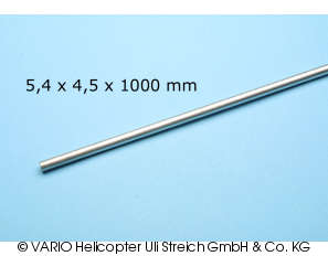 Aluminium rør 5.5 x 4.4 x 1000 mm