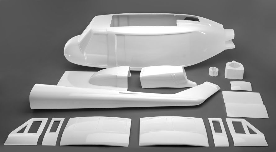 UH-1D fuselage, large XL (2060), 15-piece set
