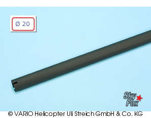 Alu-Heckrohr 20 x 0,8 x 780 mm, schwarz