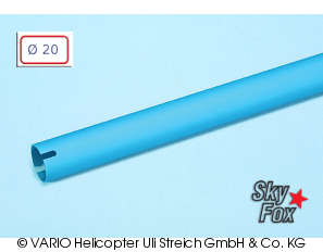 Alu-Heckrohr 20 x 0,8 x 780 mm, blau