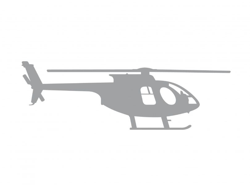 Car sticker Hughes 500 E silver