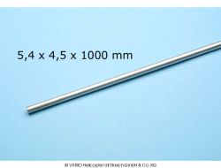Aluminium rør 5.5 x 4.4 x 1000 mm