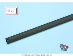 Alu-Heckrohr 20 x 0,8 x 780 mm, schwarz