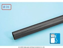 Alu-Heckrohr 31 x 1,0 x 1200 mm, schwarz