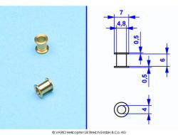 Distanzbuchse mit Bund 4 x 7 x 7 mm