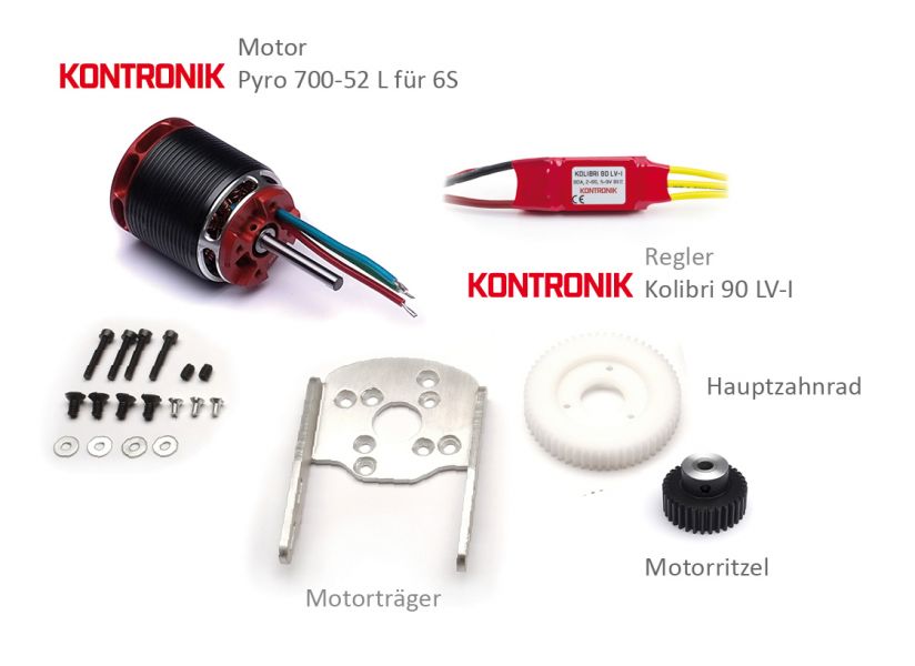 Electric drive set for SkyFox 1500 mm rotor disc 6S