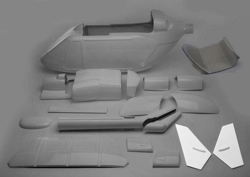 GRP vertical stabilizer, BK 117, 2-piece