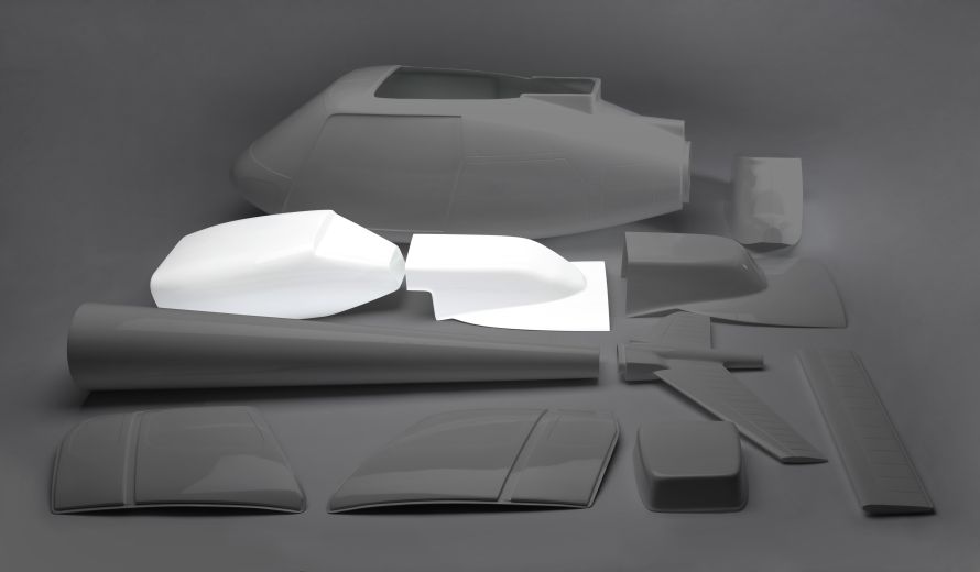 Twin-engine fairing cowlings, 3-piece