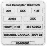 Targhetta Bell Helicopter / Bell 230