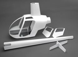 Robinson R22 600-size fuselage, 5-piece.