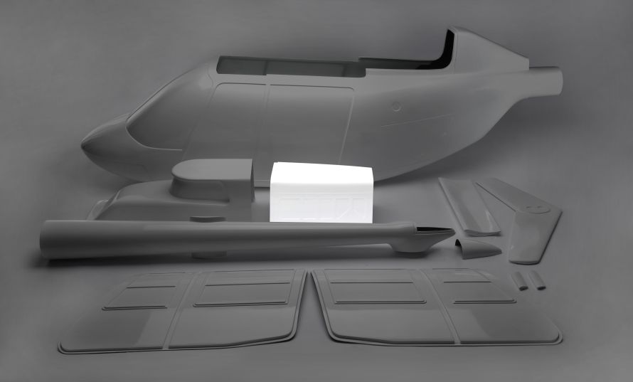 Rear cowling JetRanger 1:4