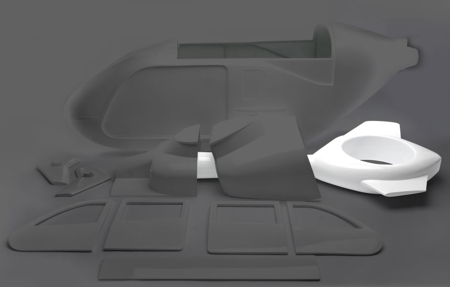 Tail boom for EC 135 (1:4 scale)