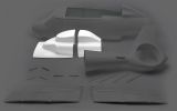 Upper cowlings for Dauphin, 2-piece