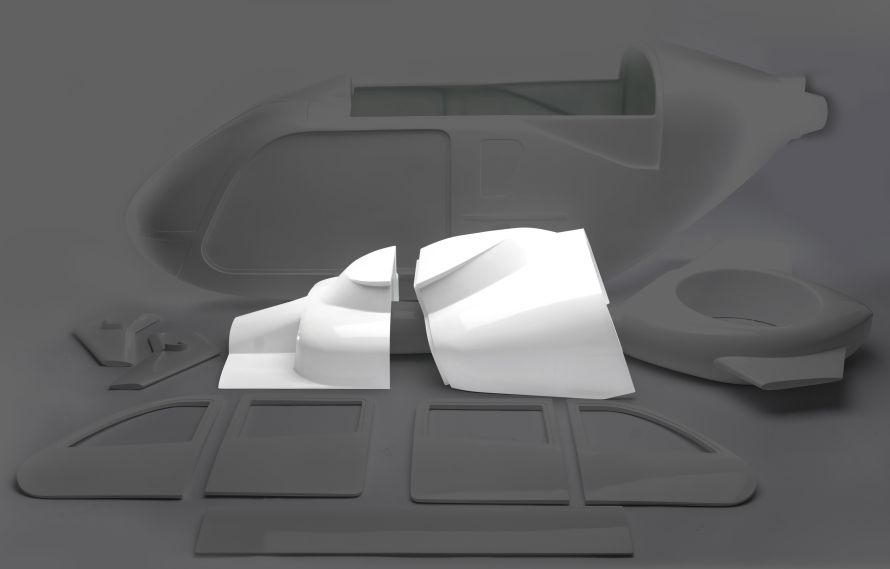 Dome covers H135 1:4, 2-pc.