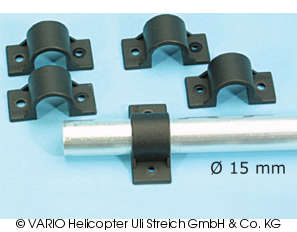Skid clamp 15 mm ∅, GRP