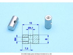 Connecting plug 8 mm, thread M4
