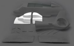 Upper cowlings for Dauphin, 2-piece