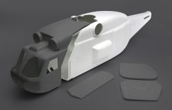 Rear fuselage part Kamov KA-32 1:10, incl. cut-outs
